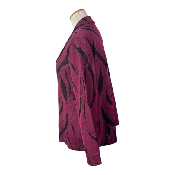 Ming Wang Size XL Purple Black Knit Jacket - Picture 6 of 11